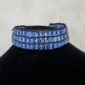 Blue beaded bracelet
